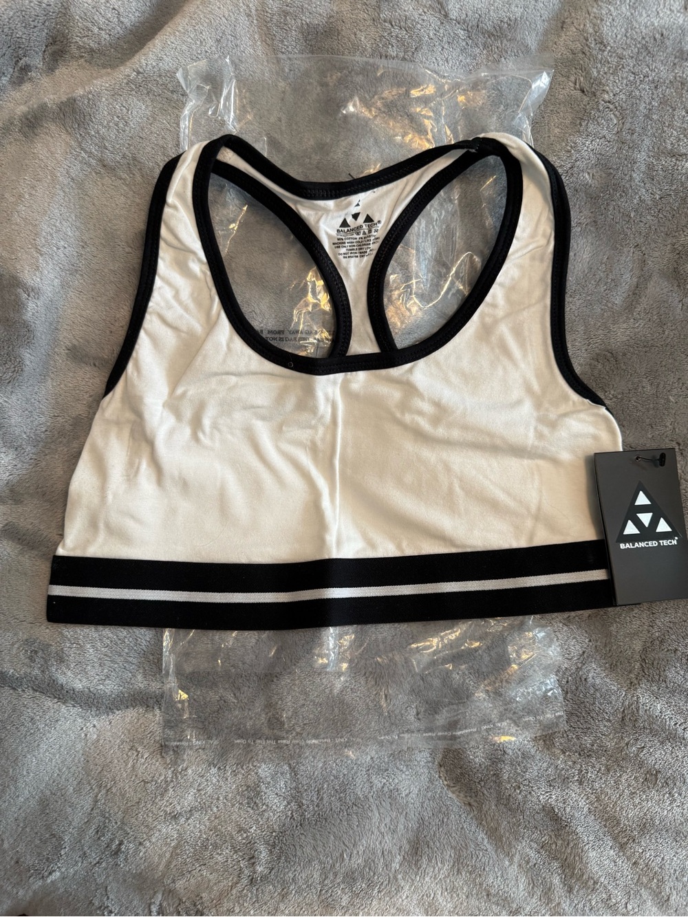 White & Black Racerback Sports Bra